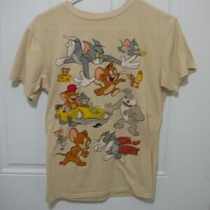 Tom and Jerry  Graphic sz "S" Beige Cartoon T-shirt